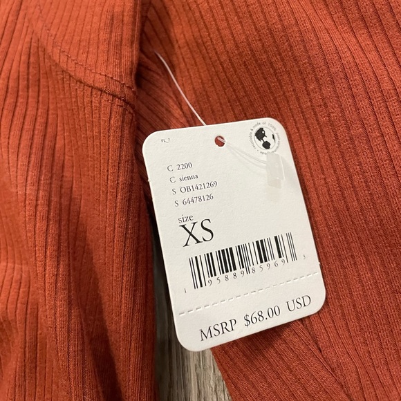 Free People Top Rust Orange Size xsmall - Free People puff sleeve top - Picture 7 of 8